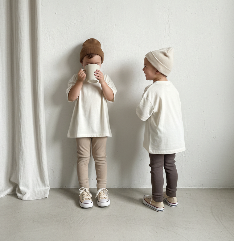 Legginsy prążkowane rosnące z dzieckiem