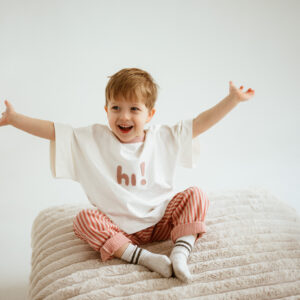 T-shirt oversize hi różowy