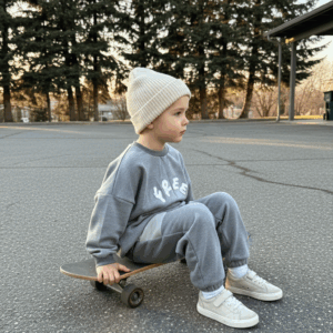 Dres szary melanż oversize FREE