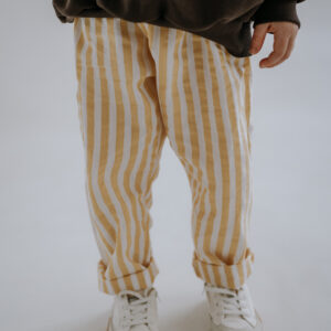 spodnie dziecięce w paski żółte